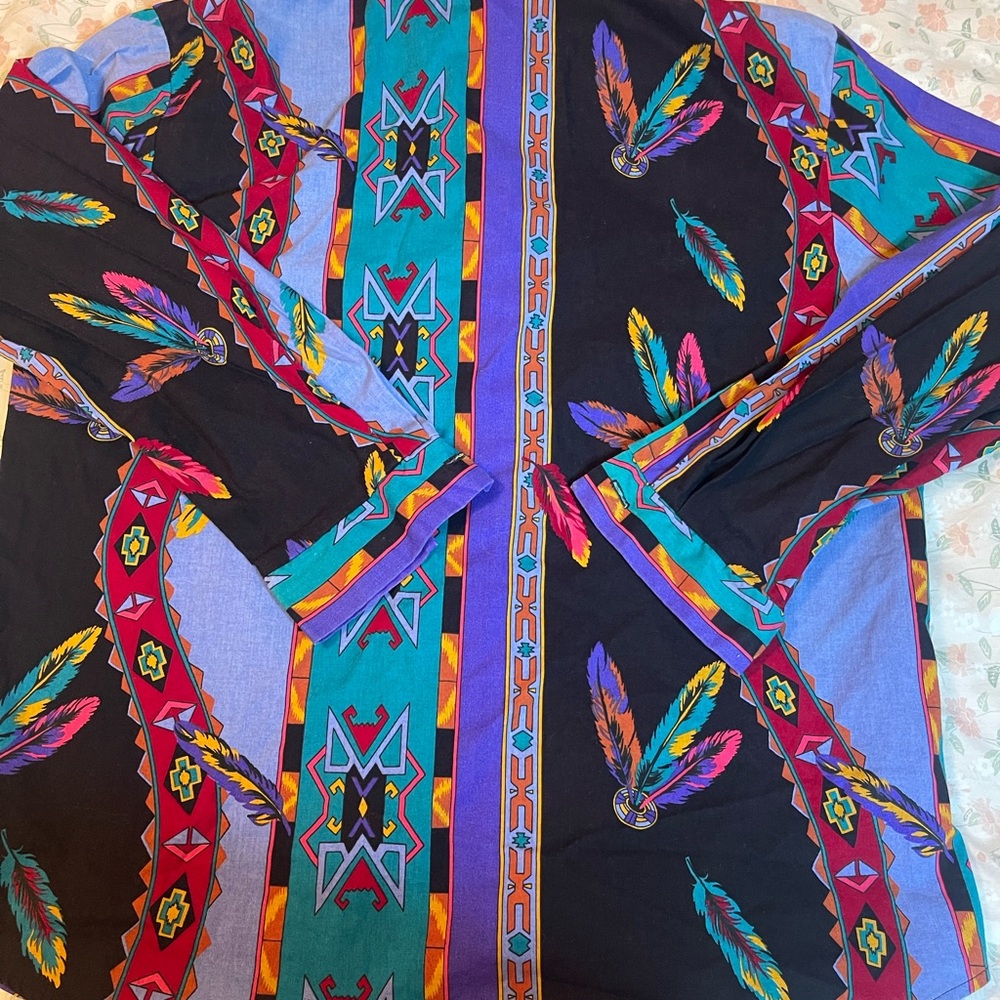 Western Trading Co. Multicolor Patterned Shirt 90… - image 5